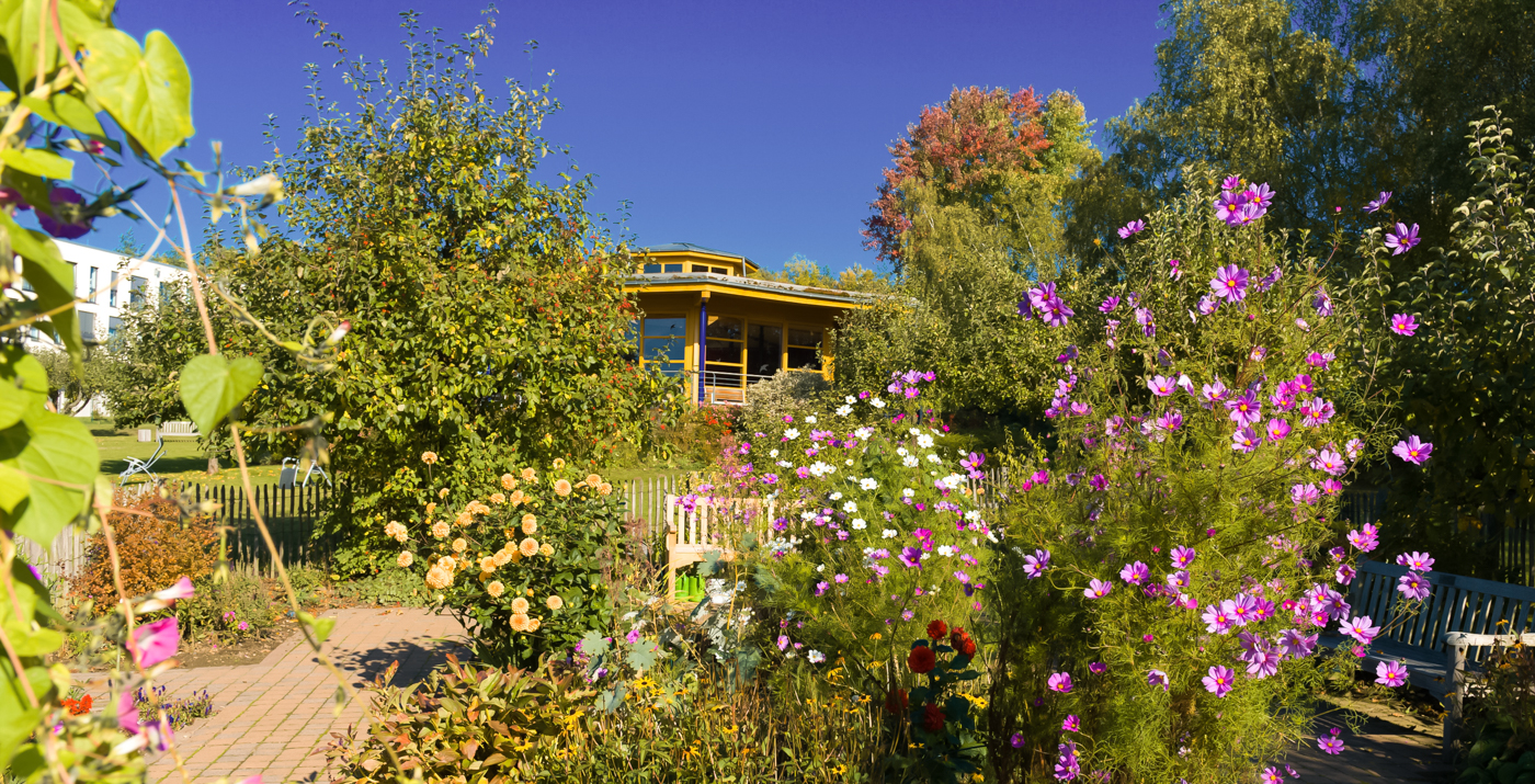 Park des Altkönig-Stift mit Pavillon und Sitzmöglichkeiten